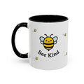 Bee Kind... Bee Pattern Accent Coffee Mug — Cute Bumblebee Dotted 11/15oz Tea Cup