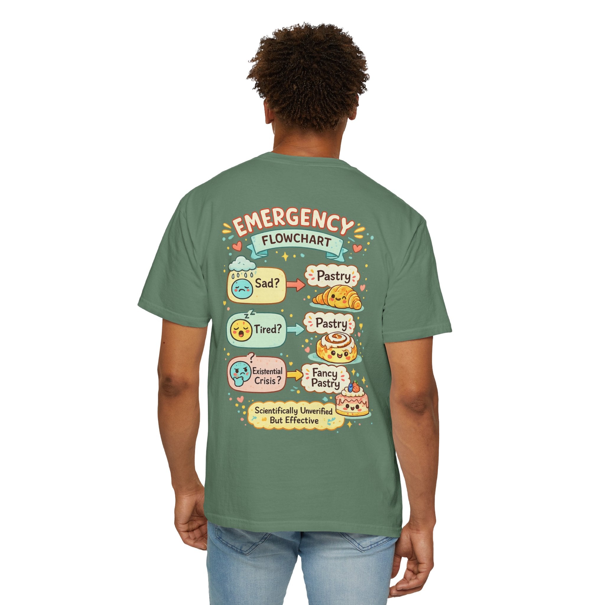 Pastry Power T-Shirt — “Powered by Pastries and Poor Decisions” Cute Baked Goods Graphic Tee
