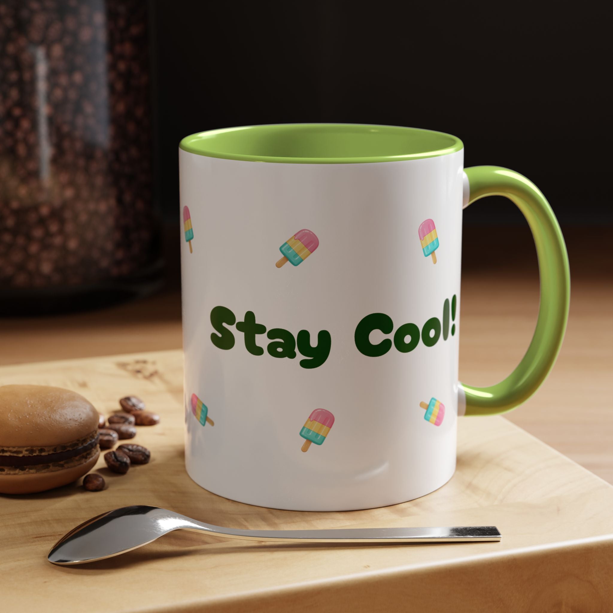 Accent Coffee Mug — "Stay Cool!" Popsicle Summer Design (11/15 oz)