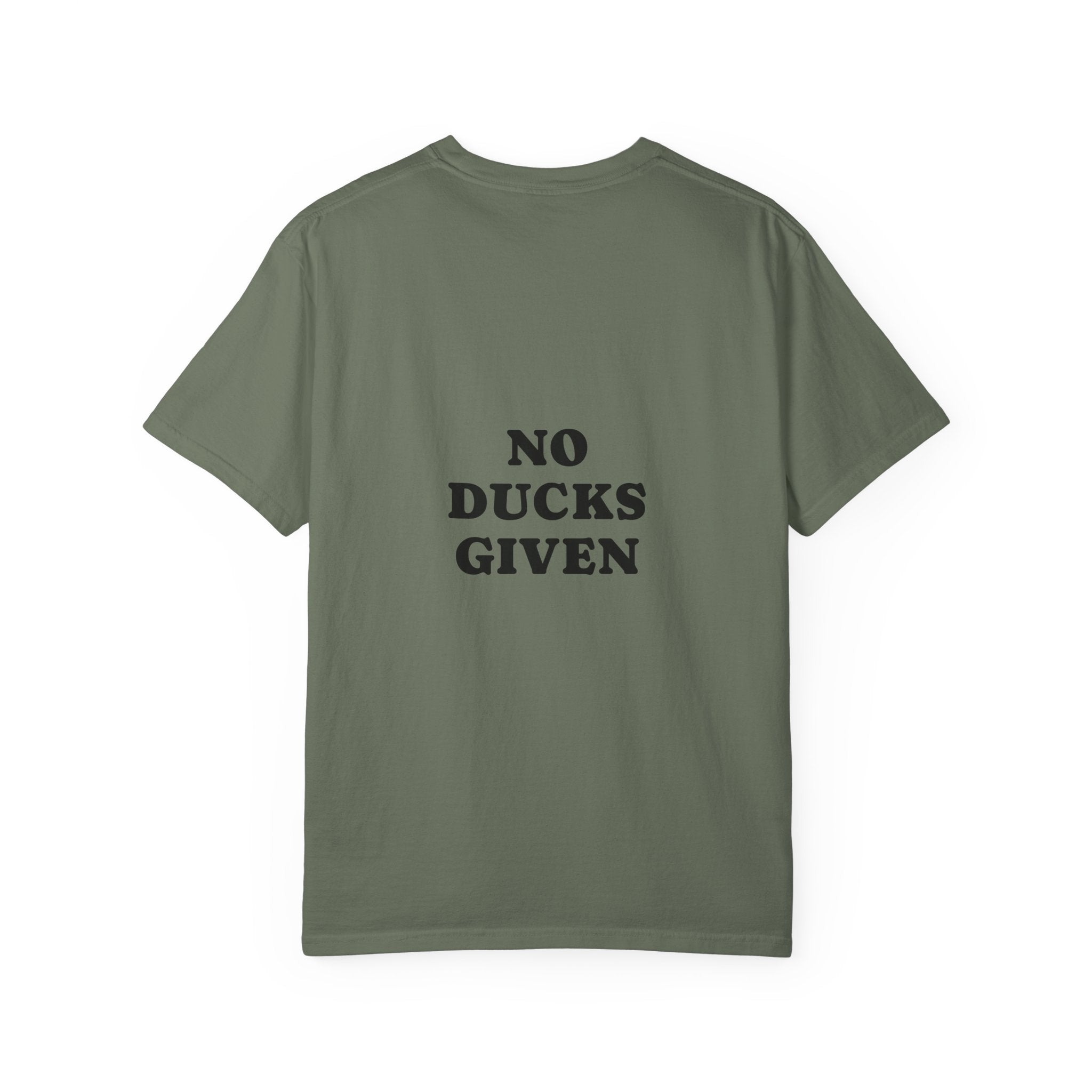 Duck Graphic T-Shirt — "Too Glam to Give a Damn" | No Ducks Given Back Print