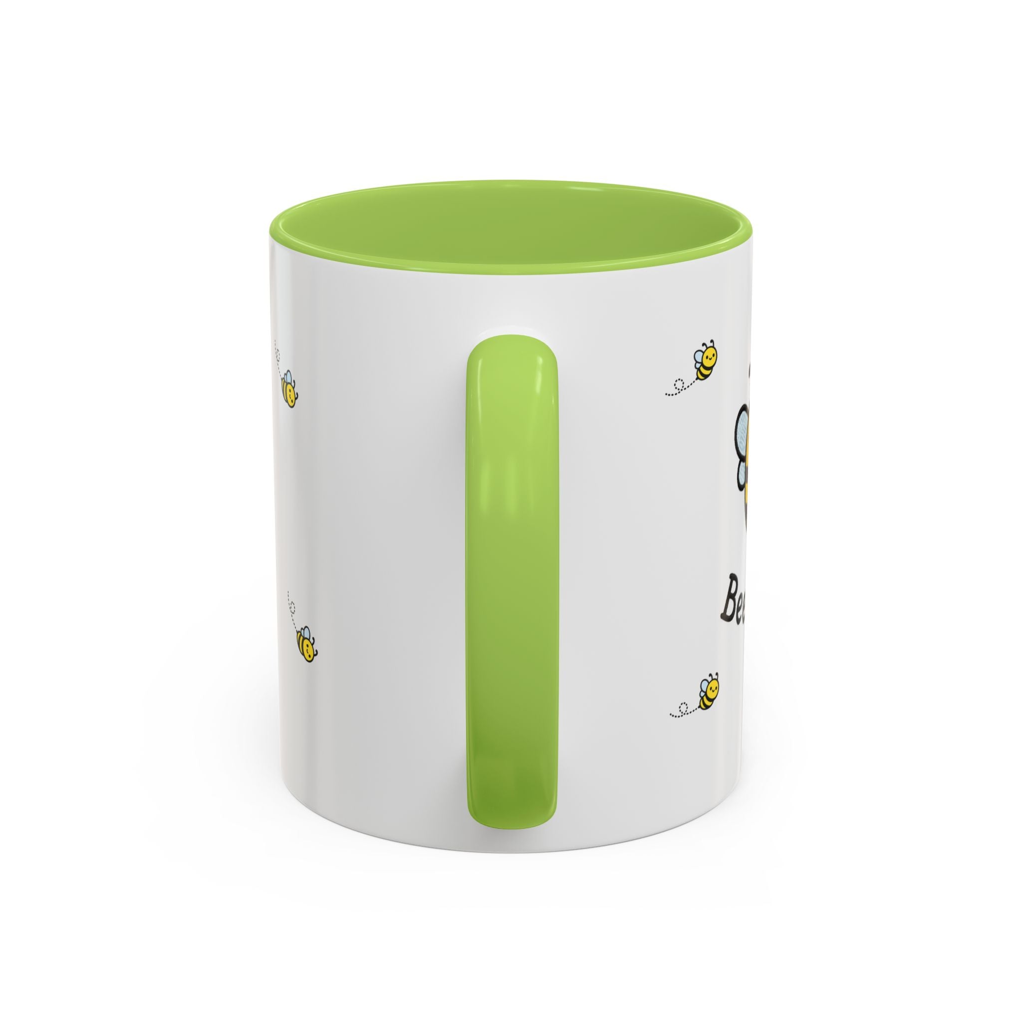 Bee Kind... Bee Pattern Accent Coffee Mug — Cute Bumblebee Dotted 11/15oz Tea Cup