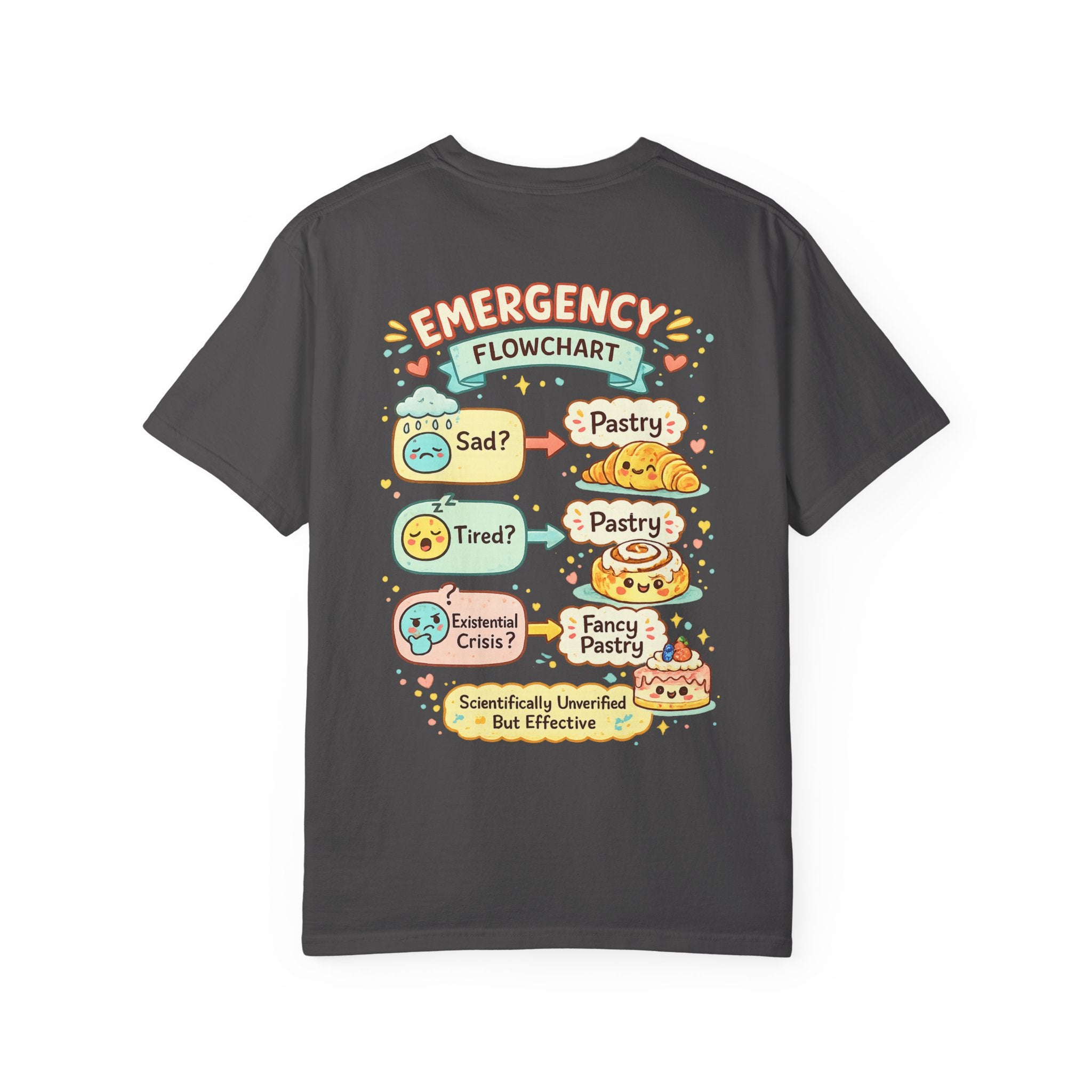 Pastry Power T-Shirt — “Powered by Pastries and Poor Decisions” Cute Baked Goods Graphic Tee