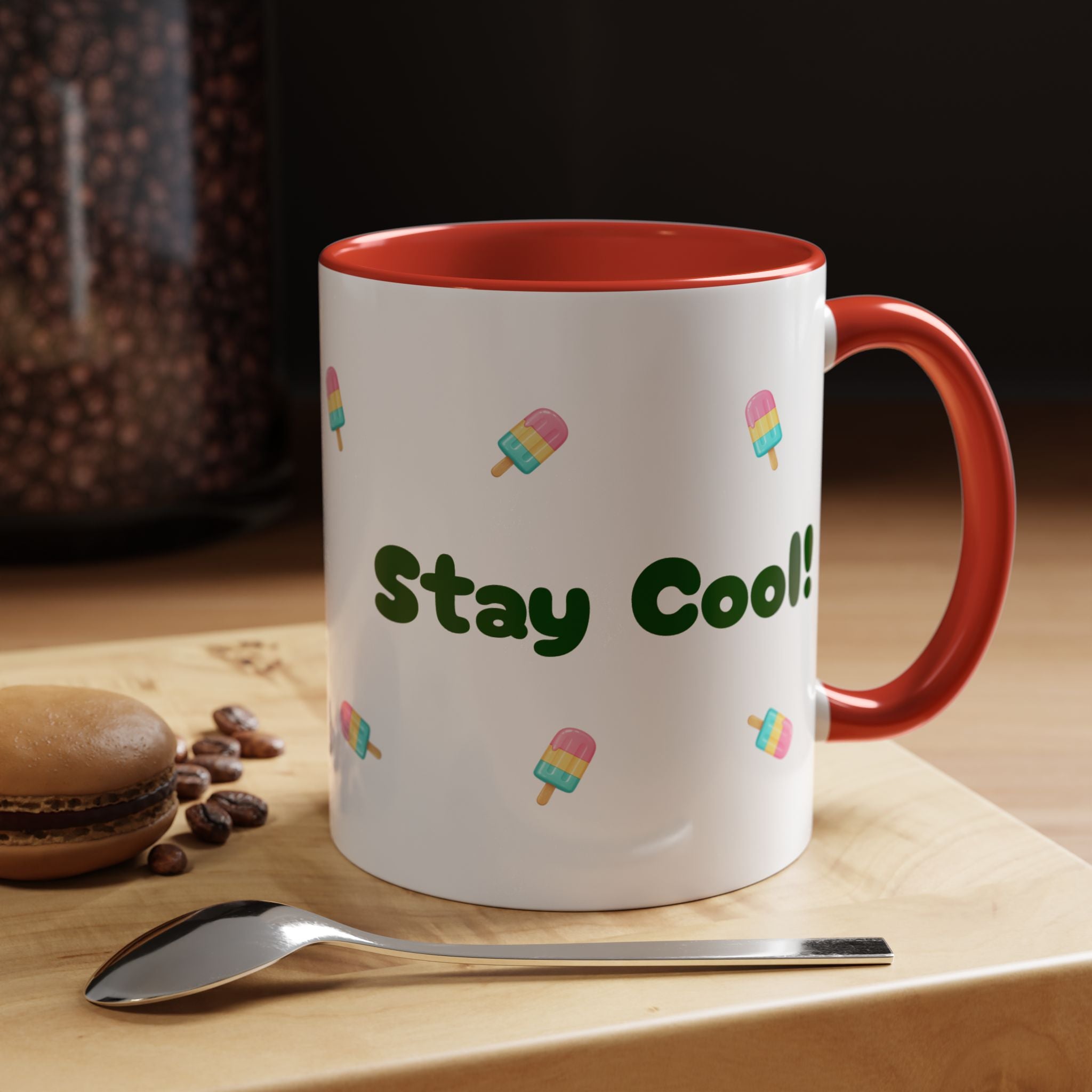 Accent Coffee Mug — "Stay Cool!" Popsicle Summer Design (11/15 oz)