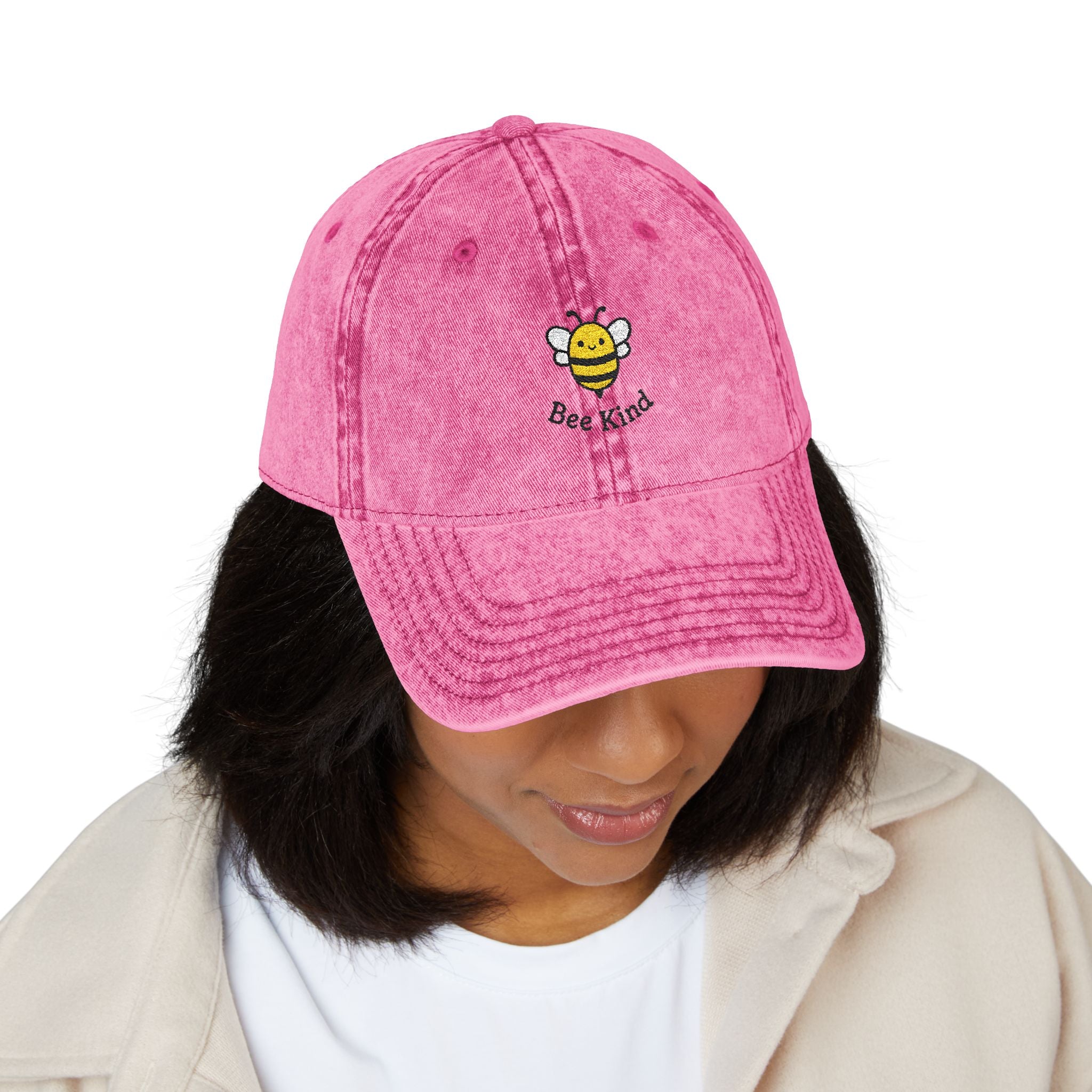Embroidered Vintage Cap - Bee Kind