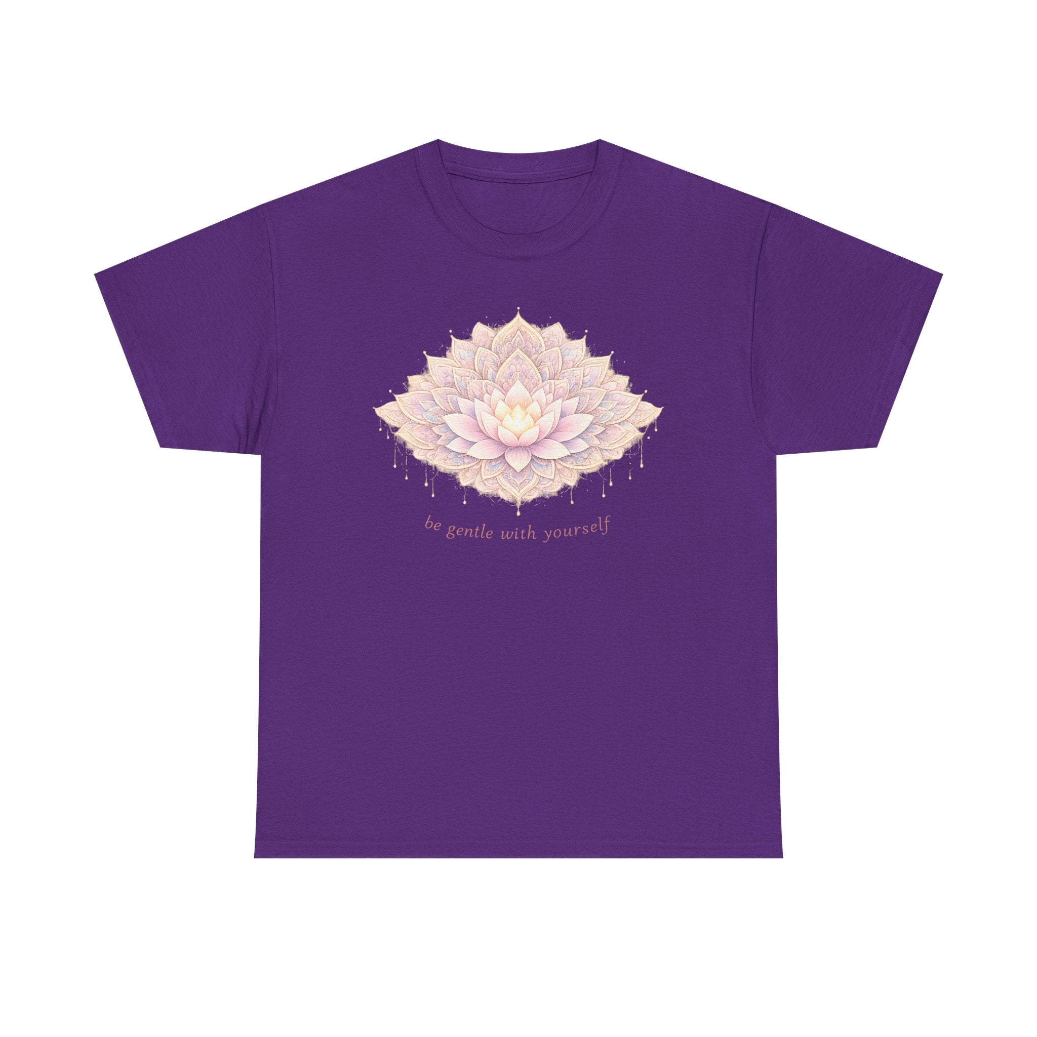 Lotus Floral Tee — "Be Gentle With Yourself" Inspirational Graphic T-Shirt