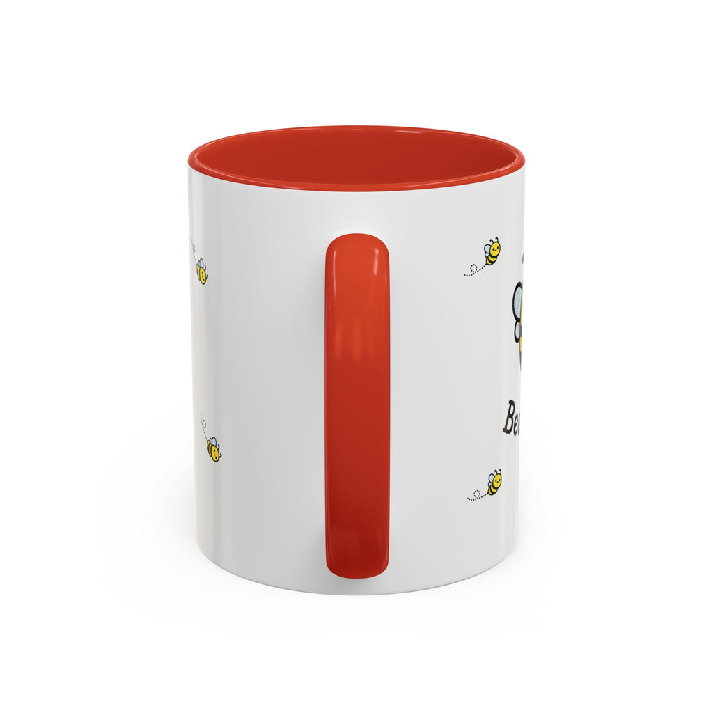 Bee Kind... Bee Pattern Accent Coffee Mug — Cute Bumblebee Dotted 11/15oz Tea Cup