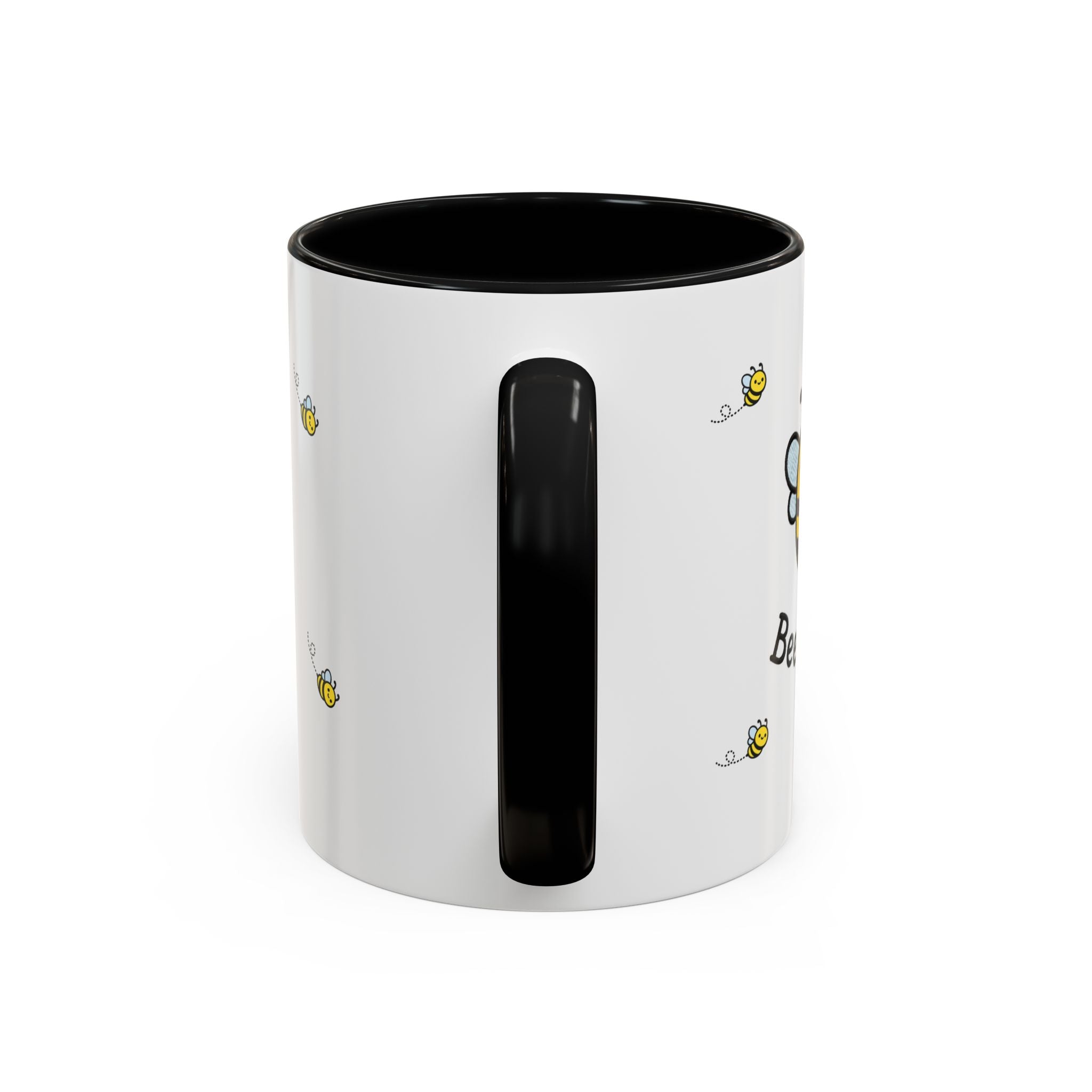 Bee Kind... Bee Pattern Accent Coffee Mug — Cute Bumblebee Dotted 11/15oz Tea Cup