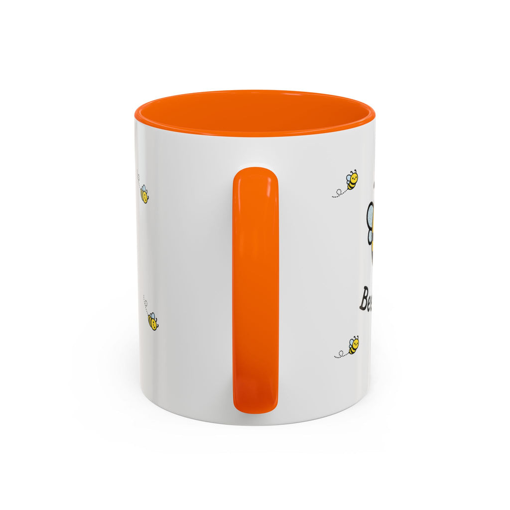 Bee Kind... Bee Pattern Accent Coffee Mug — Cute Bumblebee Dotted 11/15oz Tea Cup