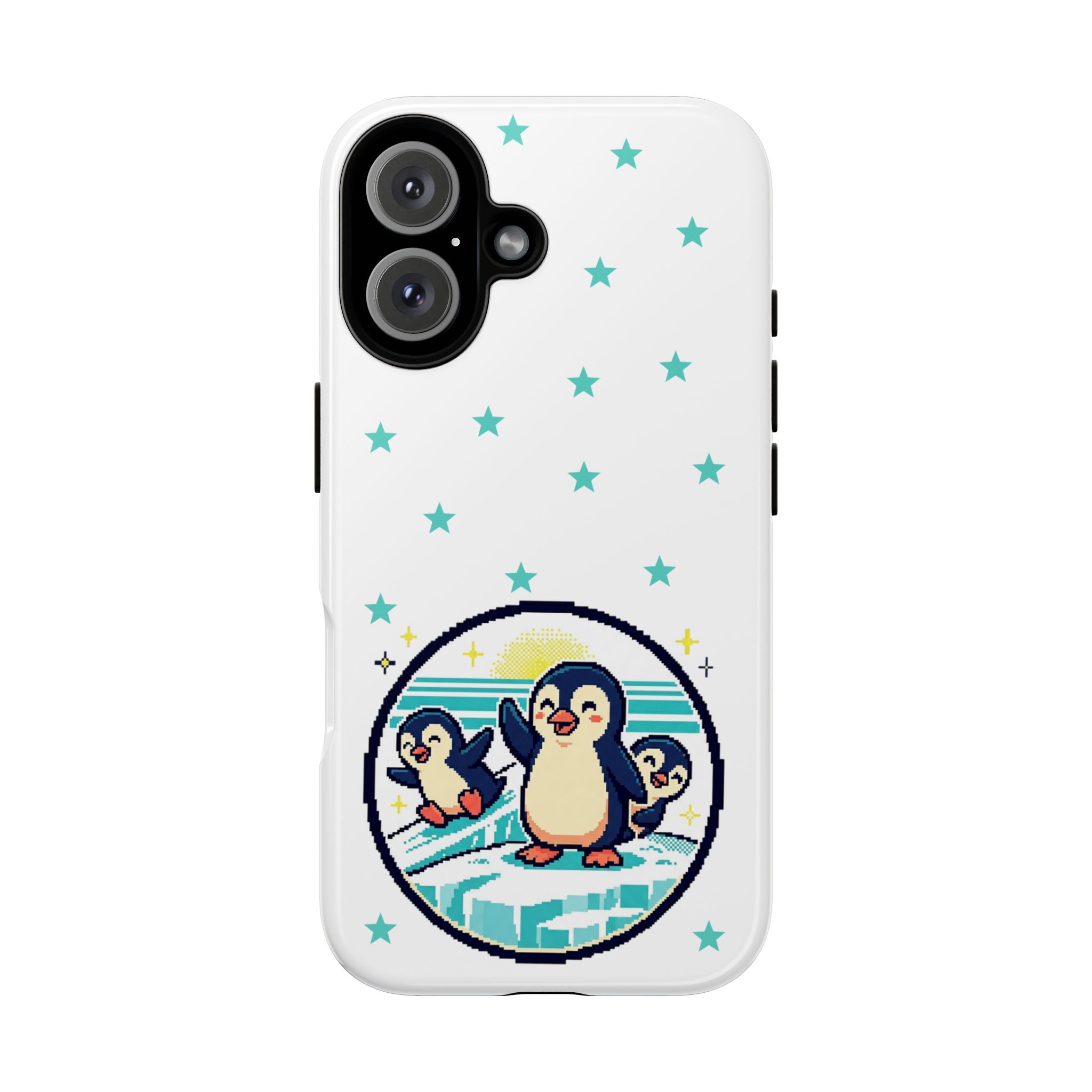 Cute Penguin Phone Case — Arctic Penguin Family iPhone Case with Stars (Tough Cases)