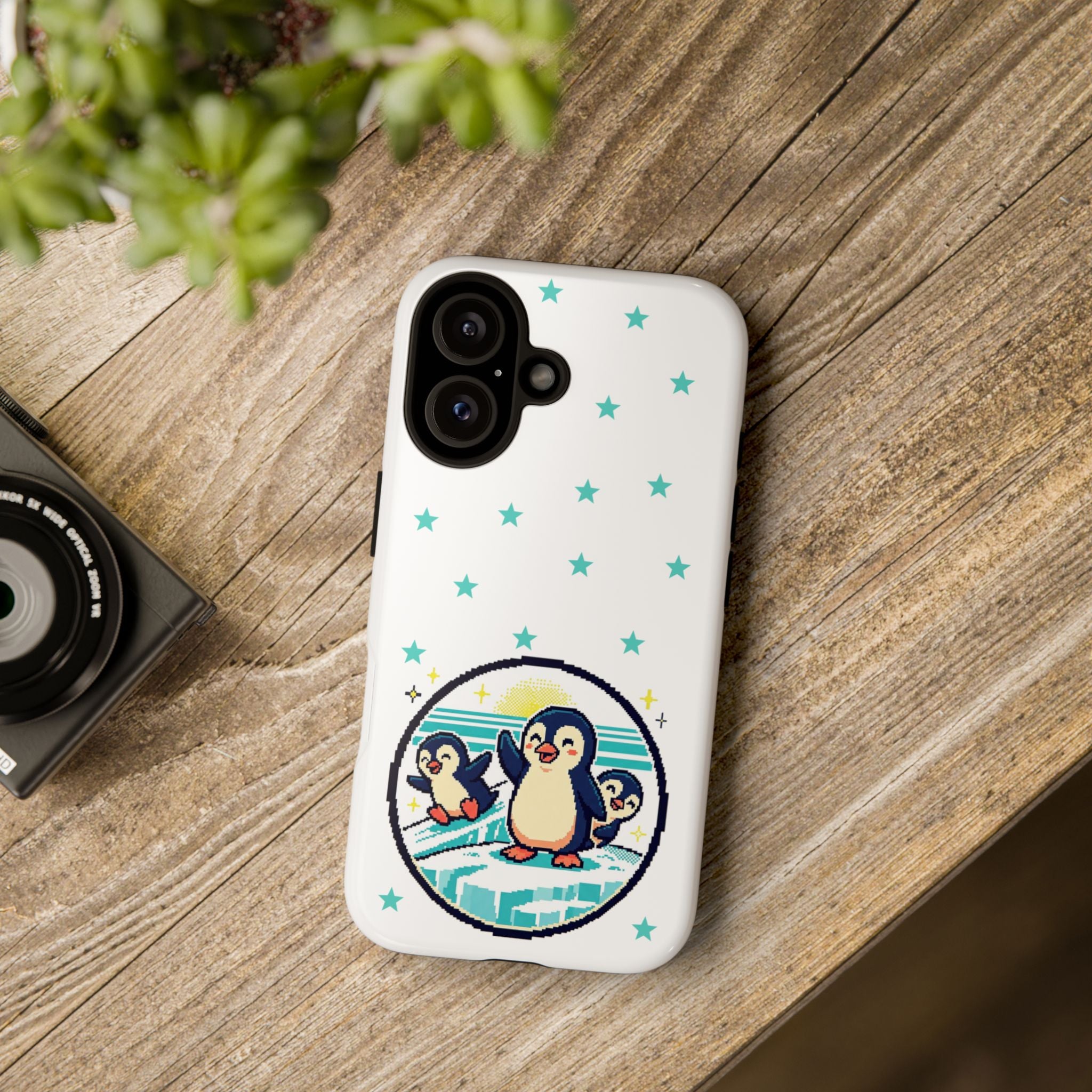 Cute Penguin Phone Case — Arctic Penguin Family iPhone Case with Stars (Tough Cases)