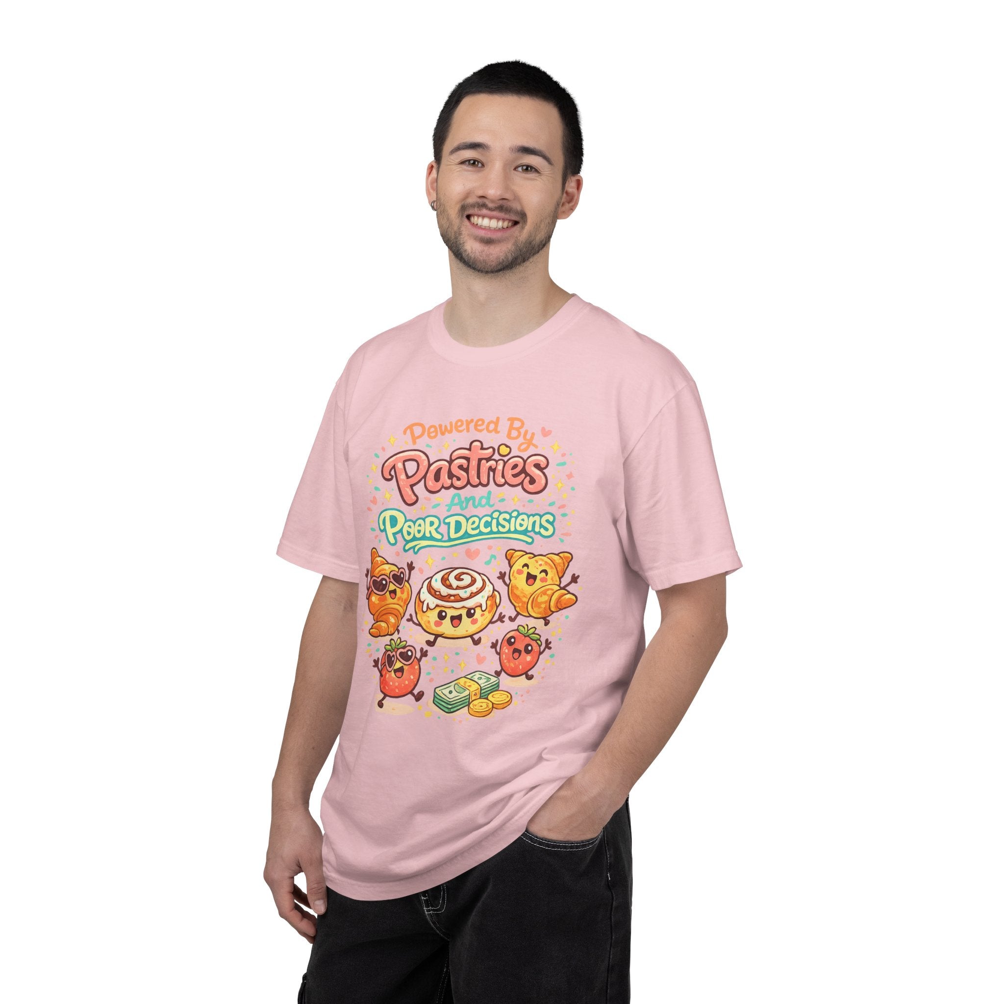Pastry Power T-Shirt — “Powered by Pastries and Poor Decisions” Cute Baked Goods Graphic Tee