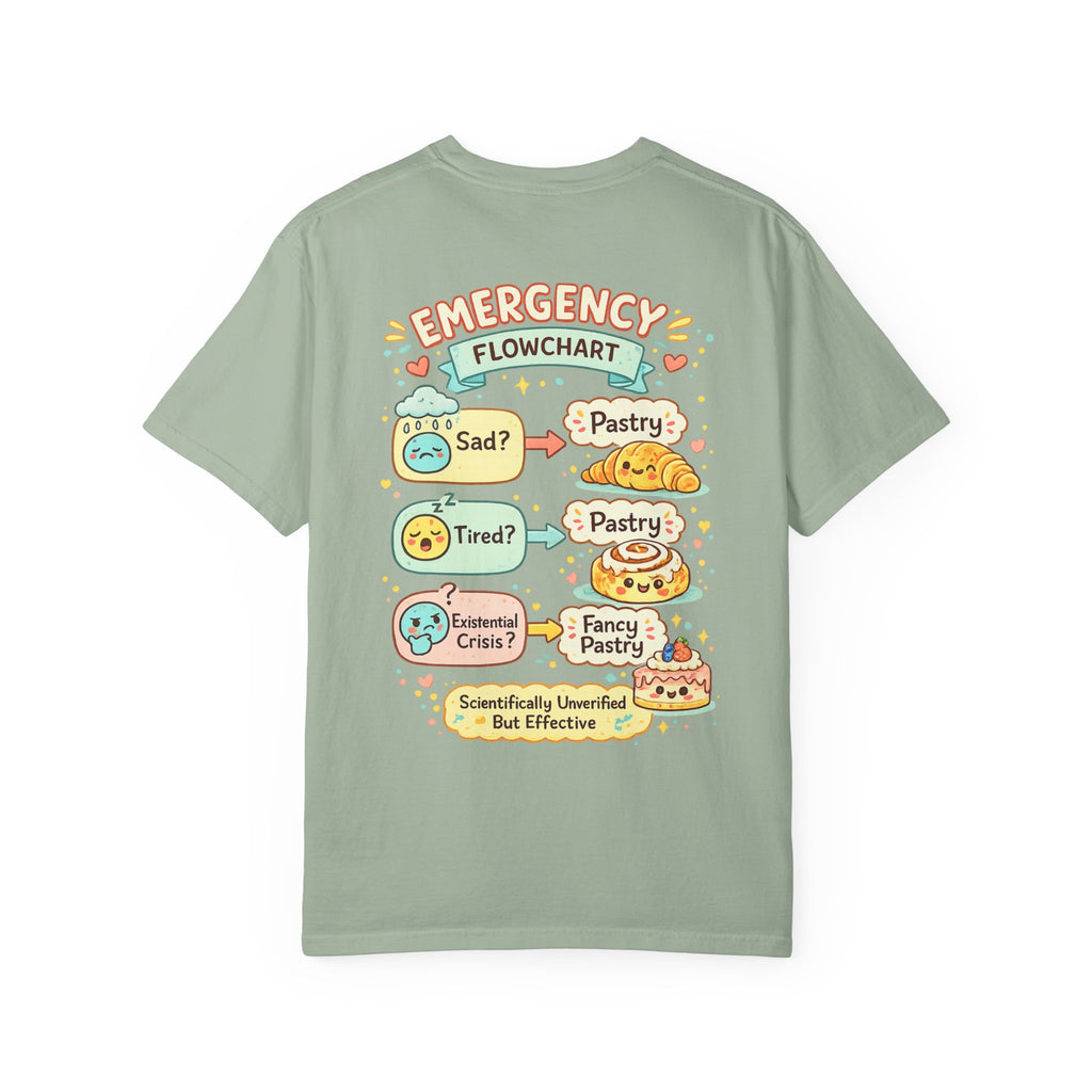Pastry Power T-Shirt — “Powered by Pastries and Poor Decisions” Cute Baked Goods Graphic Tee