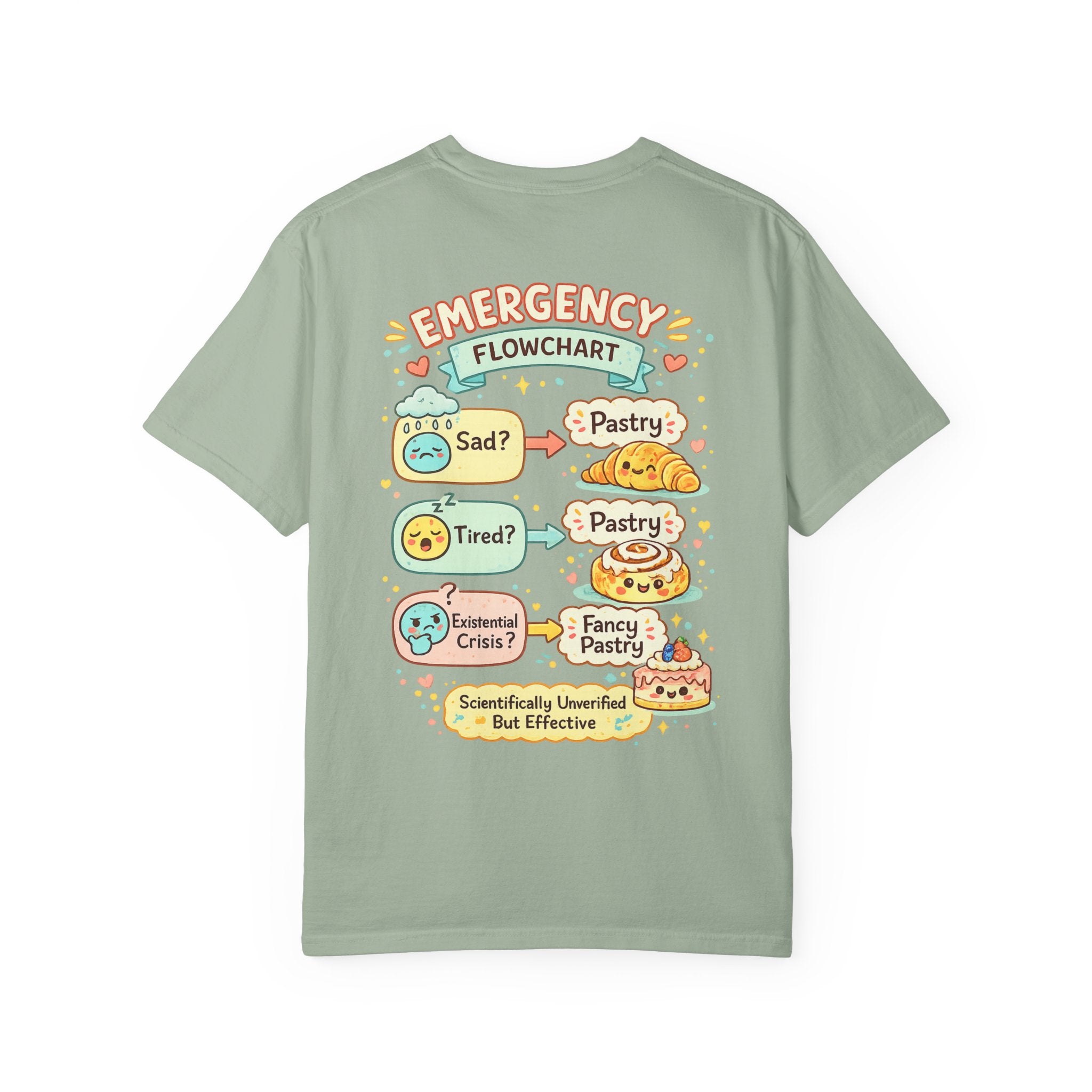 Pastry Power T-Shirt — “Powered by Pastries and Poor Decisions” Cute Baked Goods Graphic Tee