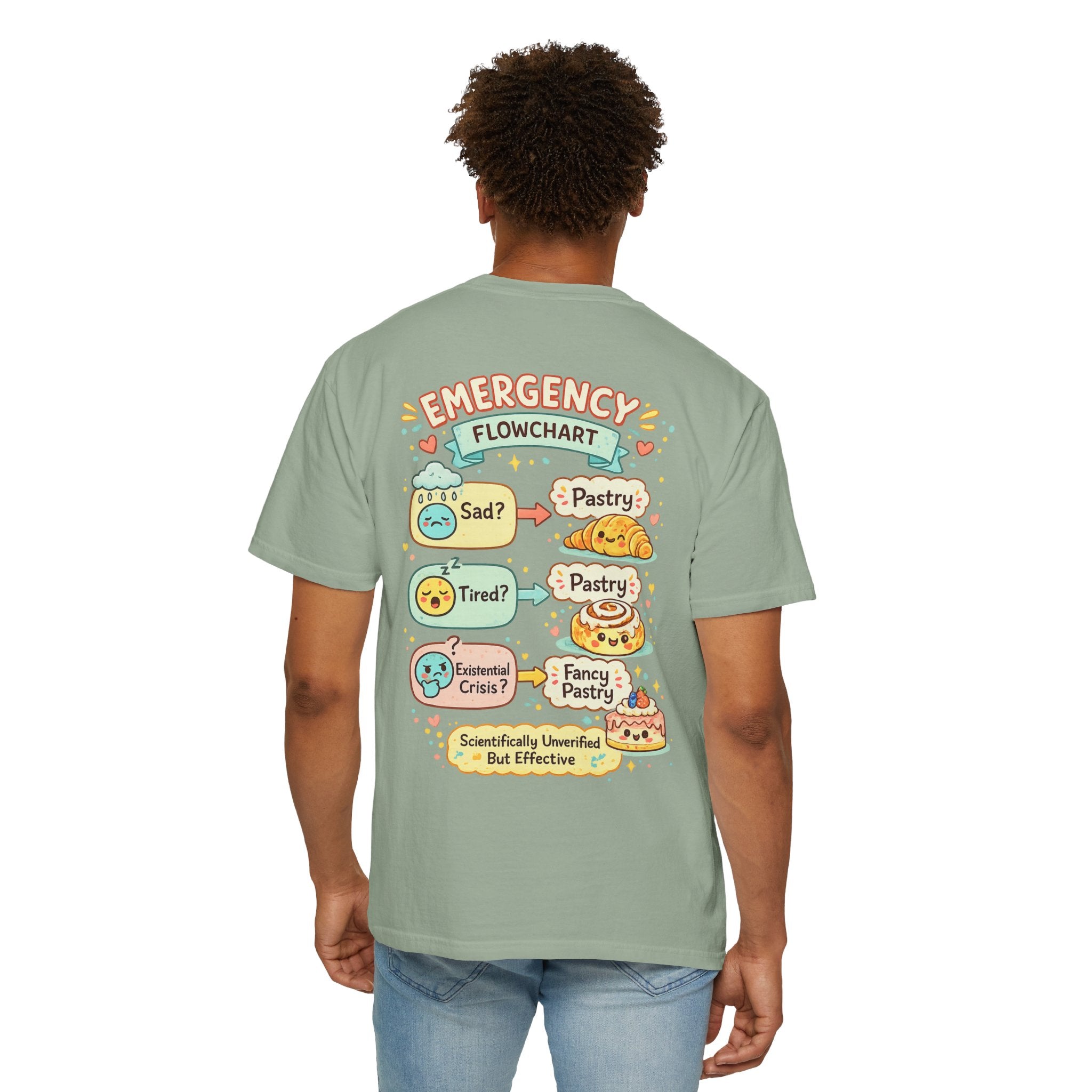 Pastry Power T-Shirt — “Powered by Pastries and Poor Decisions” Cute Baked Goods Graphic Tee