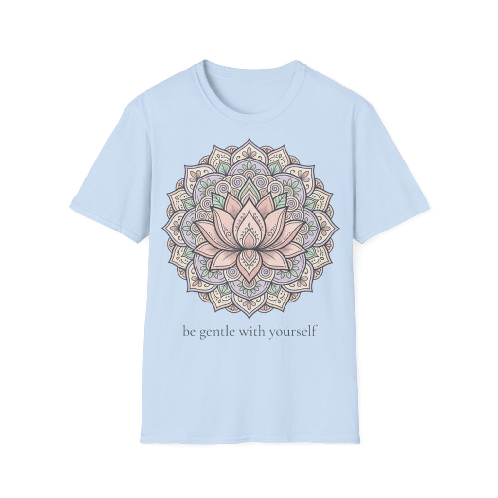 Be Gentle With Yourself Lotus T-Shirt — ‘Peace Over Pressure’ Relaxed Mindfulness Tee