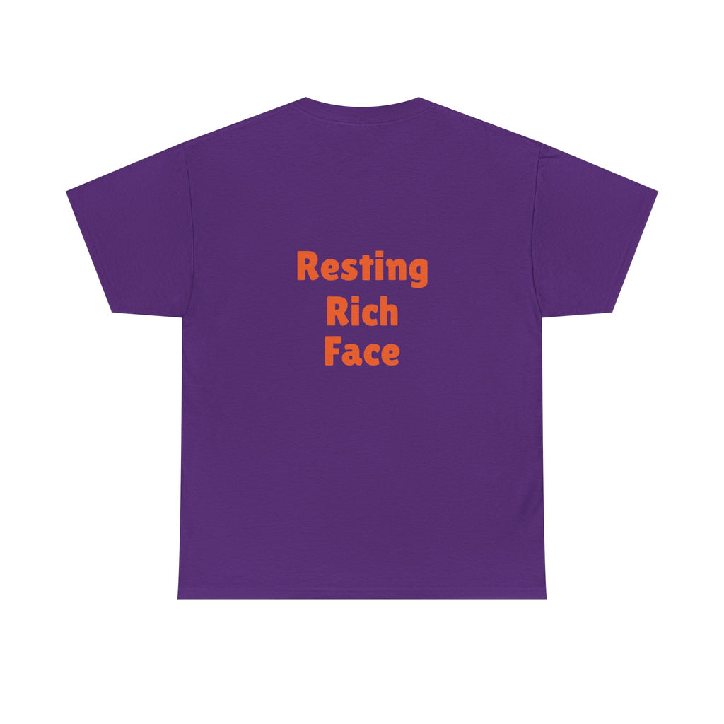 T-Shirt — "Emotionally On Vacation" Chill Vibes Tee (Back: Resting Rich Face)