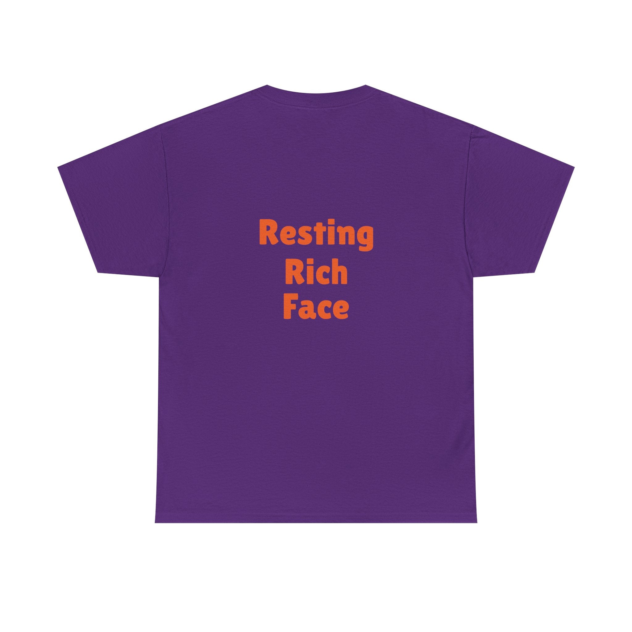 T-Shirt — "Emotionally On Vacation" Chill Vibes Tee (Back: Resting Rich Face)