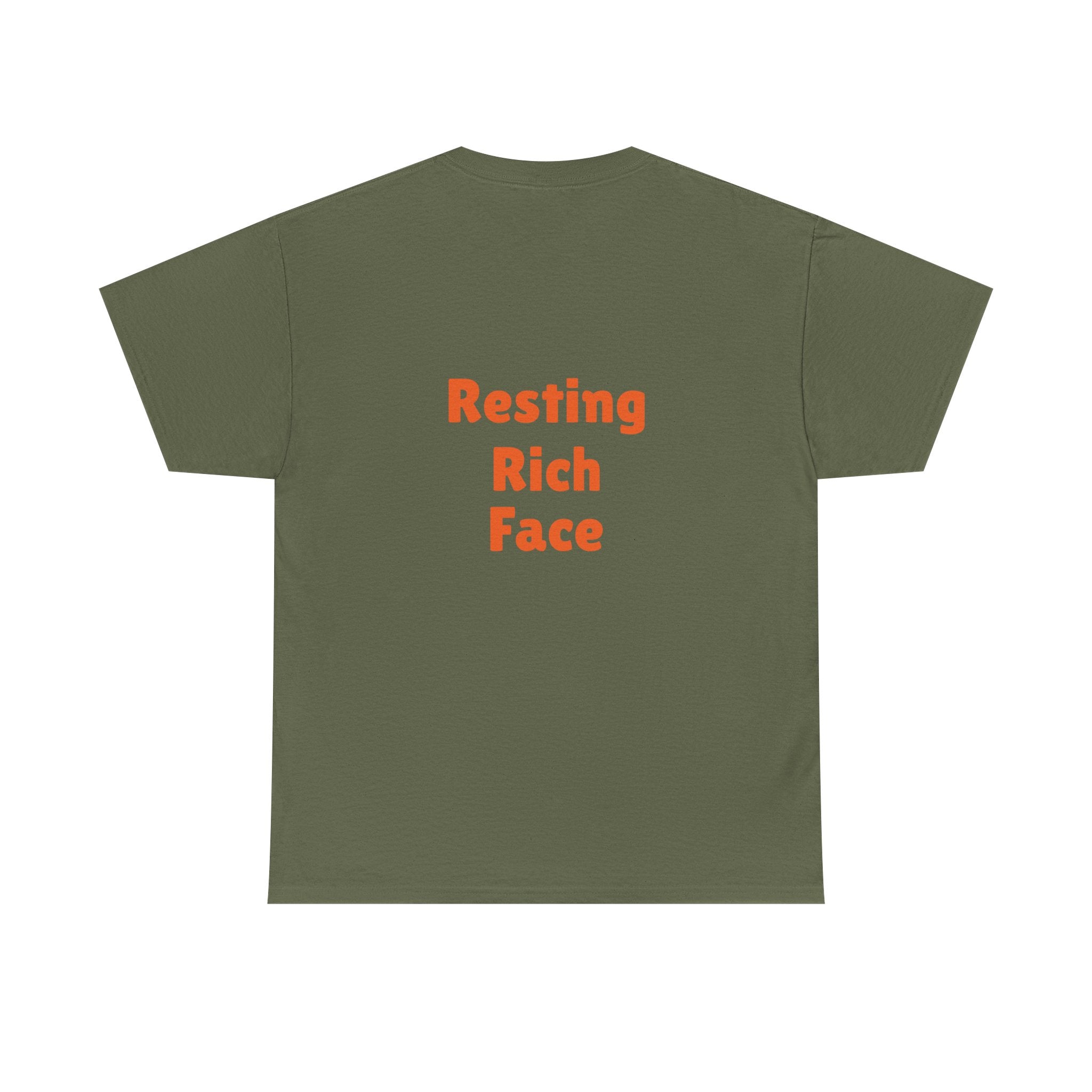 T-Shirt — "Emotionally On Vacation" Chill Vibes Tee (Back: Resting Rich Face)