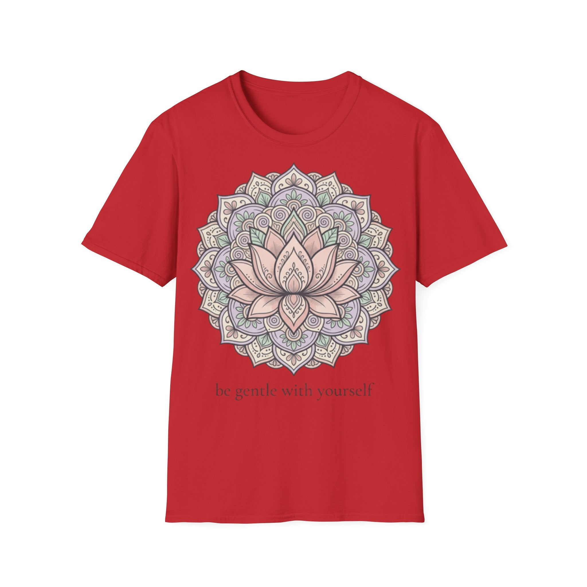 Be Gentle With Yourself Lotus T-Shirt — ‘Peace Over Pressure’ Relaxed Mindfulness Tee