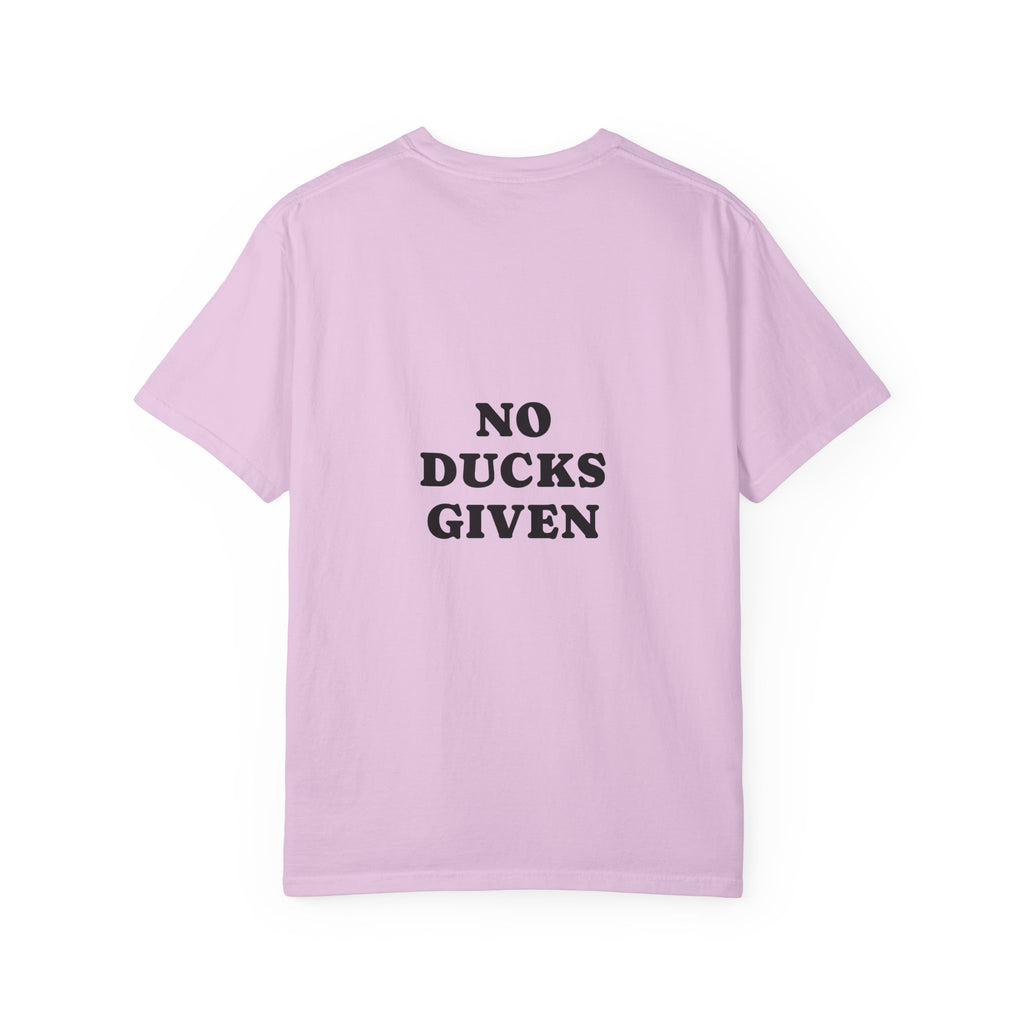 Duck Graphic T-Shirt — "Too Glam to Give a Damn" | No Ducks Given Back Print
